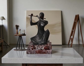 Rosso Levanto Marble Base: Modern Art Sculpture Display (6x6x1.5)