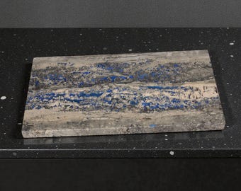 Silver Travertine Sculpture Base - 14x7.25x0.75 Art Display