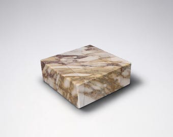 Calacatta Viola Marble Art Display Base: Sculpture Stand (8Wx8Dx3H)