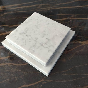 White Calacatta Marble Sculpture Base: Modern Art Display Platform