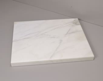 Set of 2  16"x14"x1.25" Calacatta Gold Honed, Vibration Control Platform, Speaker Stand, Marble Base, Speaker Display