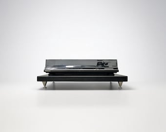 Black Absolute Granite Turntable Isolation Platform 20x16x1.25 with Brass Spikes, Record Player Stand