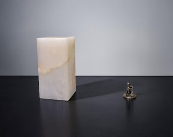 Natural Onyx Stone Marble Night Lamp, 6x6x12 | Ambient Light for Bedroom & Living Room