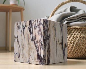 10x10x10 Calacatta Viola Marble Sculpture Base: Modern Art Display