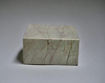 Green Marble Sculpture Base: Art Display Platform (8x8x4)