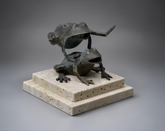 Honed Travertine Display Base – 6x6x1.5 Layered Stone Platform | Layered Series Material Depth