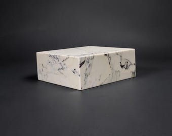 Calacatta Turcis Marble Plinth – 10x10x4 Honed Sculpture Base | Architectural Series Quiet Form