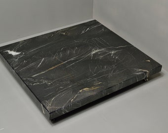 Black Granite Turntable Isolation Platform, Audiophile Vibration Control (16.25x16.5x1.25")