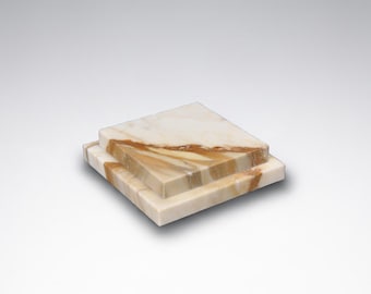 DizzyStone Architectural Series, Paonazzo Marble Display Base for Sculpture & Decor (6x6x1.5)