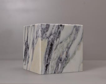 Viola Marble 6Wx6Dx6H Art Gallery Stand Marble Block Display Gift Artist Workspace Decor Studio Set Sculpture Holder Contemporary Marble
