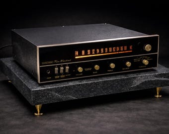 Jet Mist Granite Turntable Isolation Platform 17.5x14.25x2 with Spikes, Receiver Base