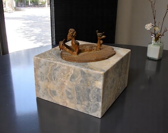 10x10x6 Onyx, Art Gallery Stand Onyx Display, Gift for Artist Workspace Decor, Studio Set Sculpture Holder Contemporary Marble Home Gift Set