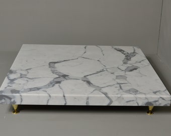 Calacatta Laza Receiver Base , White Quartz Honed Finish Stand, Receiver Shelf, Receiver Table, Receiver Platform