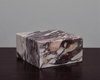 6Wx6Dx3H Calacatta Viola Marble Art Display Base: Sculpture Stand