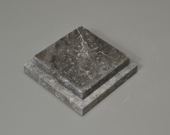 Dark Emperador Marble Base Sculptures,6x6x1.5 Base art Display, Sculpture Dislpay, Brown Marble, Modern Platform