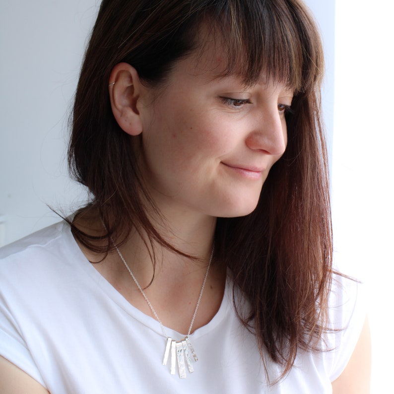 Sterling Silver Bar Necklace Short Necklace for Women Art Etsy UK