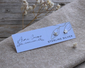 Star handmade sterling silver stud earrings, unique silver earrings, easy to wear earrings gift for women
