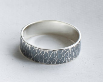 Hammered Oxidised Silver Ring, Wide silver ring, Unisex ring sterling silver, custom made rings, rings for men, rings for women