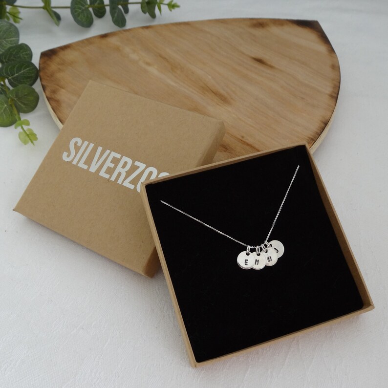 Silver initial necklace letter necklace everyday necklace for women sterling silver initial necklace silver disc necklace