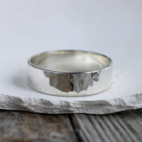 Etsy hammered shop silver ring