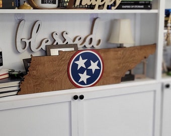 Handmade Tennessee Flag Wood Sign: TN Home Decor