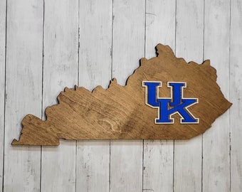 Handmade Kentucky Wildcats State Sign: UK Basketball Fan Gift