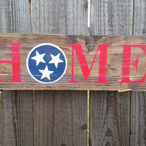 Insegna in legno con bandiera dello stato del Tennessee: decorazione per la casa fatta a mano