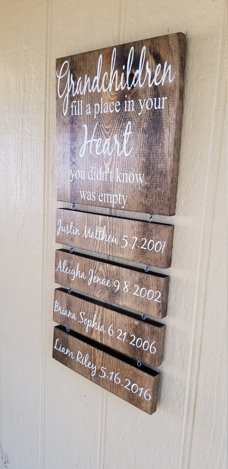 NAME PLAQUES ONLY Grandchildren Fill A Place in Your Heart Etsy
