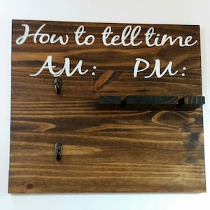 Handmade Coffee & Wine Wall Shelf: AM PM Sign