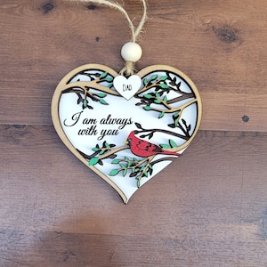Ornamento de Natal Cardinal Memorial, presente de lembrança personalizado, enfeite de árvore de Natal, sempre com você, pensando em você, presente de simpatia