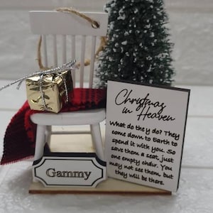 Christmas in Heaven Chair memorial Ornament Keepsake personalized with Name