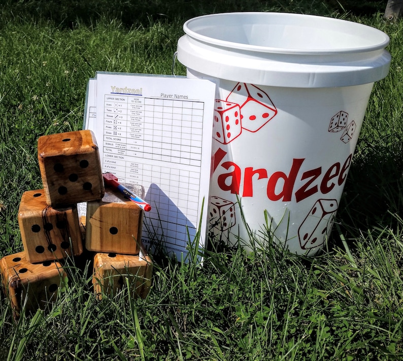 Yardzee, Farkle, Lawn Dice, Yard Game, Yard dice, Lawn Game, Wedding Reception Game, Outdoor Wedding, family game, outdoor game, Family fun image 1