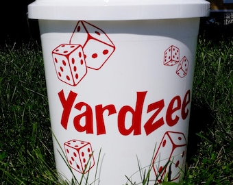Yardzee Vinyl Decal: Lawn Dice Game Bucket Decor