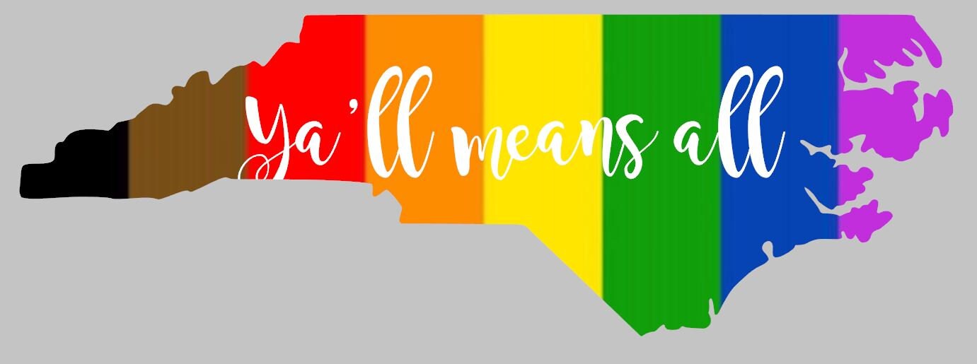 North Carolina Gay Pride Sign Yall Means All Wood Sign Etsy
