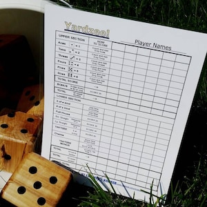 Zusätzliche Yardzee Score Karten, Extra Farkle Score Karten, trockene löschen Yardzee Score-Karte