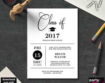 graduation party invitations etsy