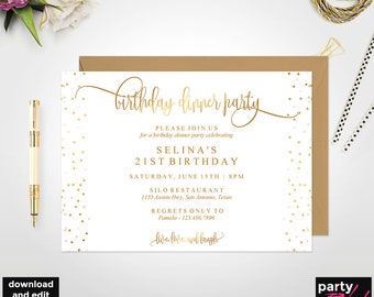 dinner invitation etsy