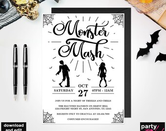 halloween party invitation printable halloween invitation etsy costume party invitations free printable