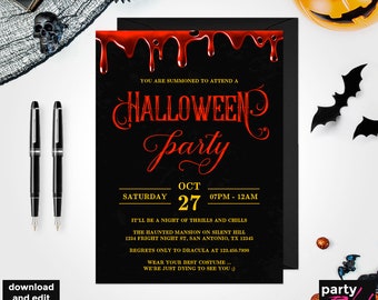 halloween pumpkin carving party invitation printable etsy halloween printable invitations