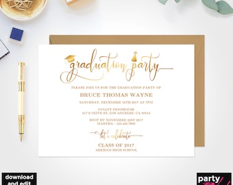graduation party invitations etsy