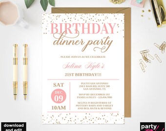 dinner invitation etsy