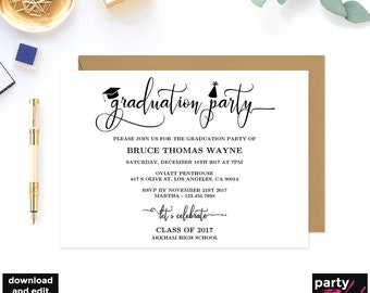 graduation party invitations etsy