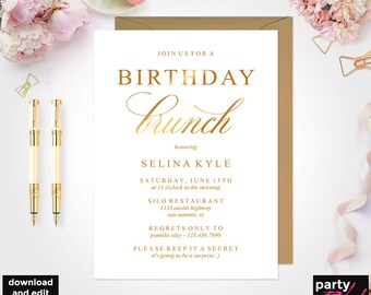 brunch invitation etsy birthday brunch invitations