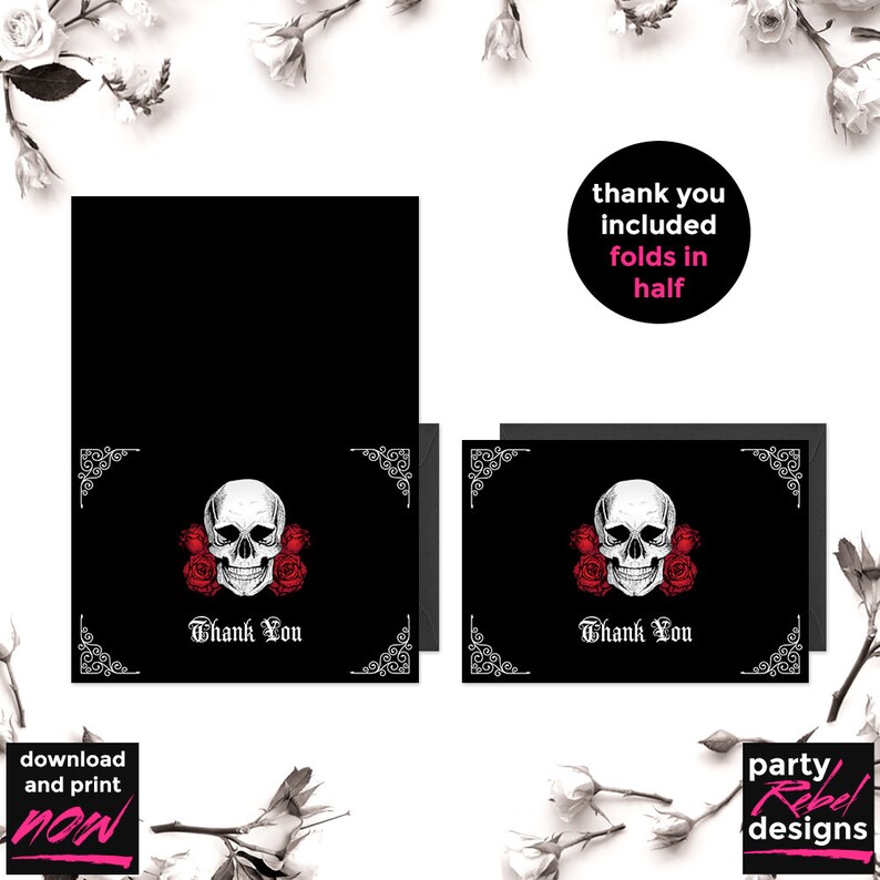 Editable Wedding Invitation Black Wedding Invitation Gothic Wedding Invitation WS34 Hallowedding Halloween Wedding Wedding Template