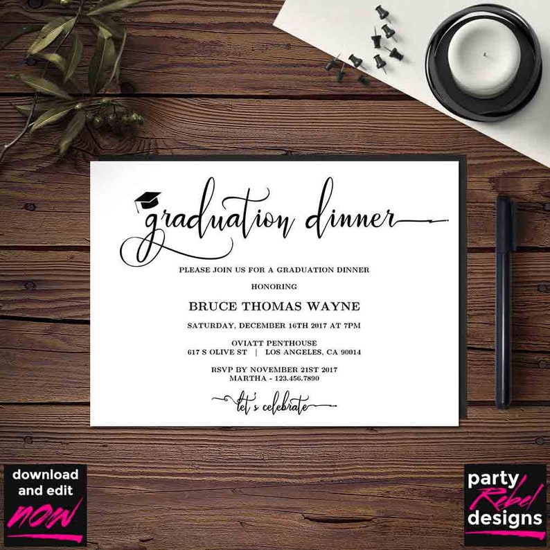 Printable Graduation Dinner Party Invitation Template Grad Etsy Australia Printable Graduation Dinner Party Invitation Template Grad Etsy Australia