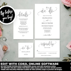 We Do Wedding Invitation Instant Download Templates, DIY Wedding Invitations, Editable Wedding Invitations, Kraft Wedding Invitations, WS12