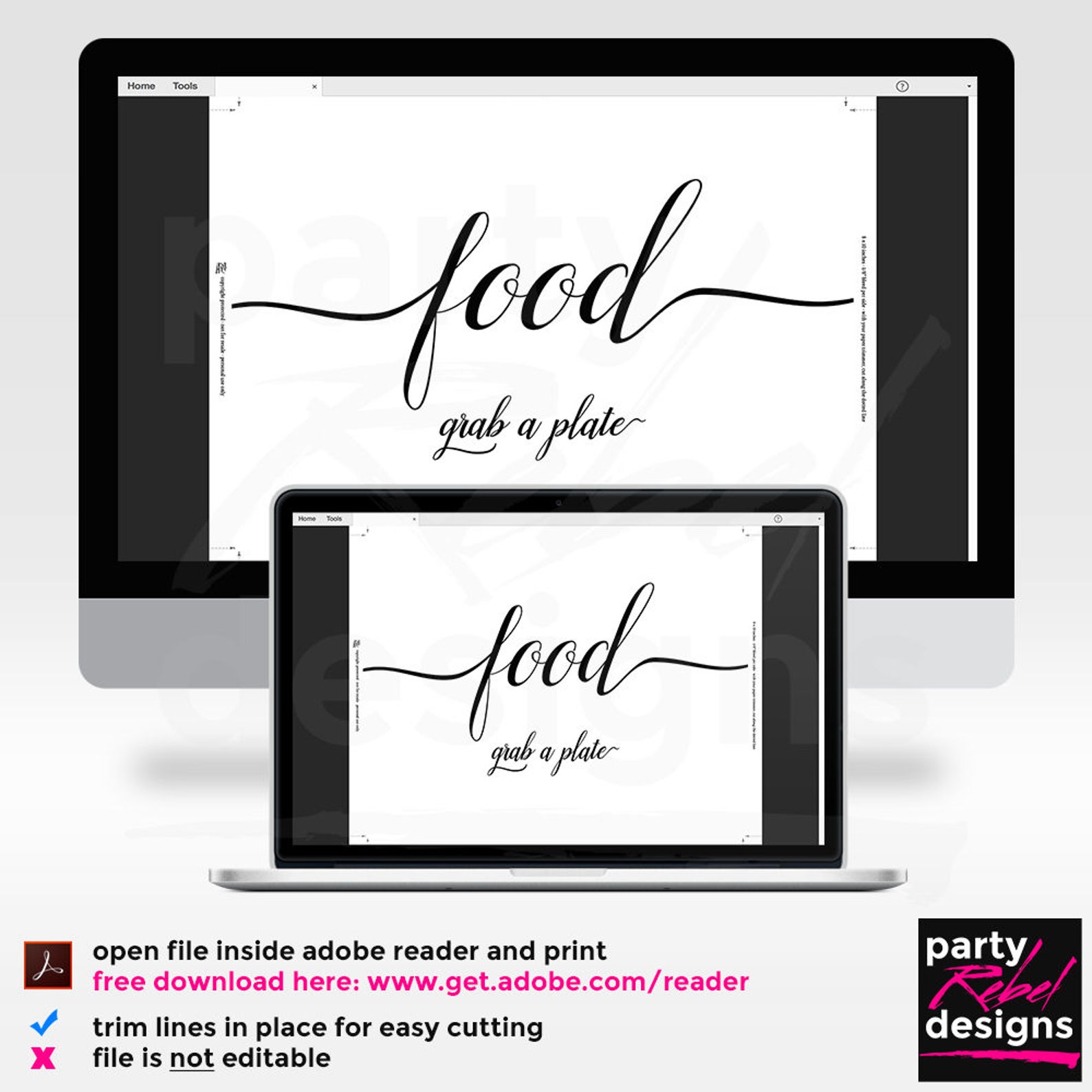 Food Printable Sign Food Sign Printable Wedding Sign - Etsy