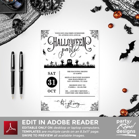 halloween party invitation printable halloween invitation halloween template halloween costume party editable witch party hw09 printable halloween party invitations