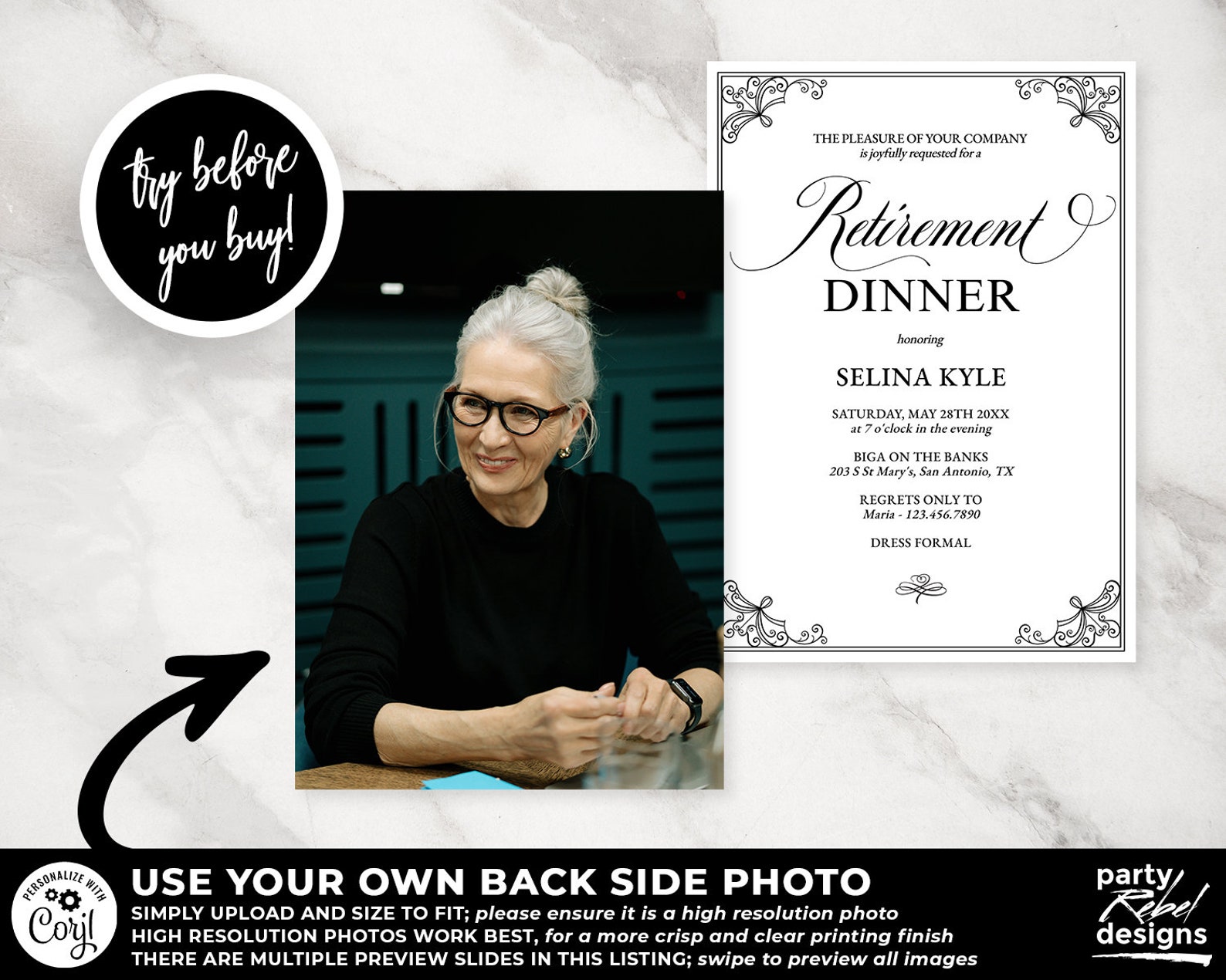 Retirement Dinner Invitation Printable Template, Retirement Party ...