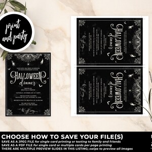 Halloween Party Invitation Template, Halloween Dinner Invitation, Halloween Template, Halloween Costume Party, Editable Halloween, HW11 imagen 6